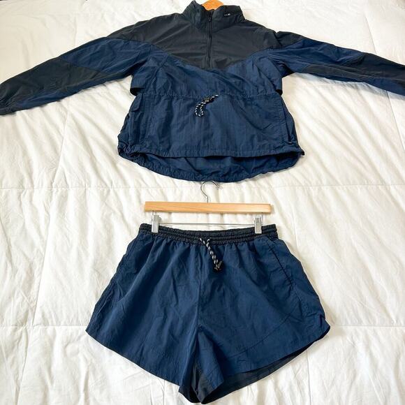 NWOT Lululemon Evergreen Anorak Jacket & Shorts Set Navy Blue Black Size 10/8 - Picture 2 of 11